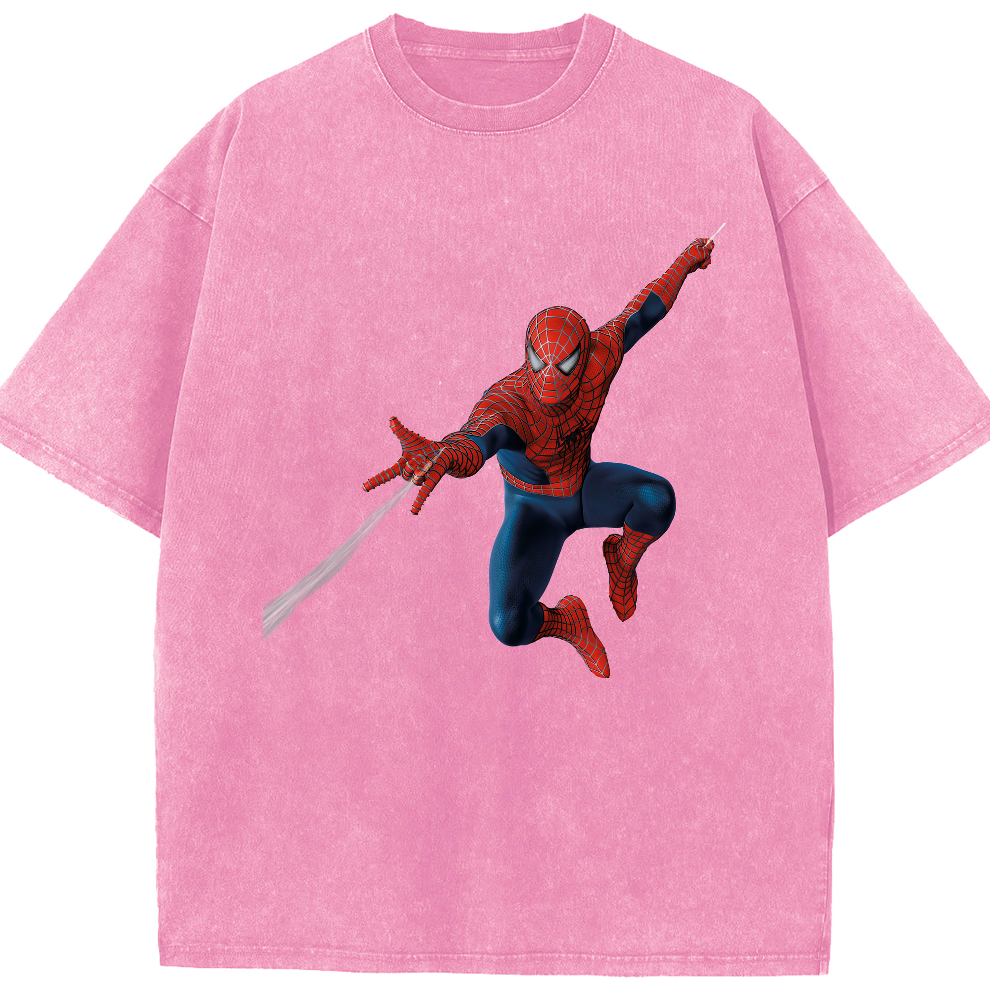 （画像用） Spider Man スパイダーマン 綿100% ヴィンテージ風 半袖Tシャツ（フロントプリント）